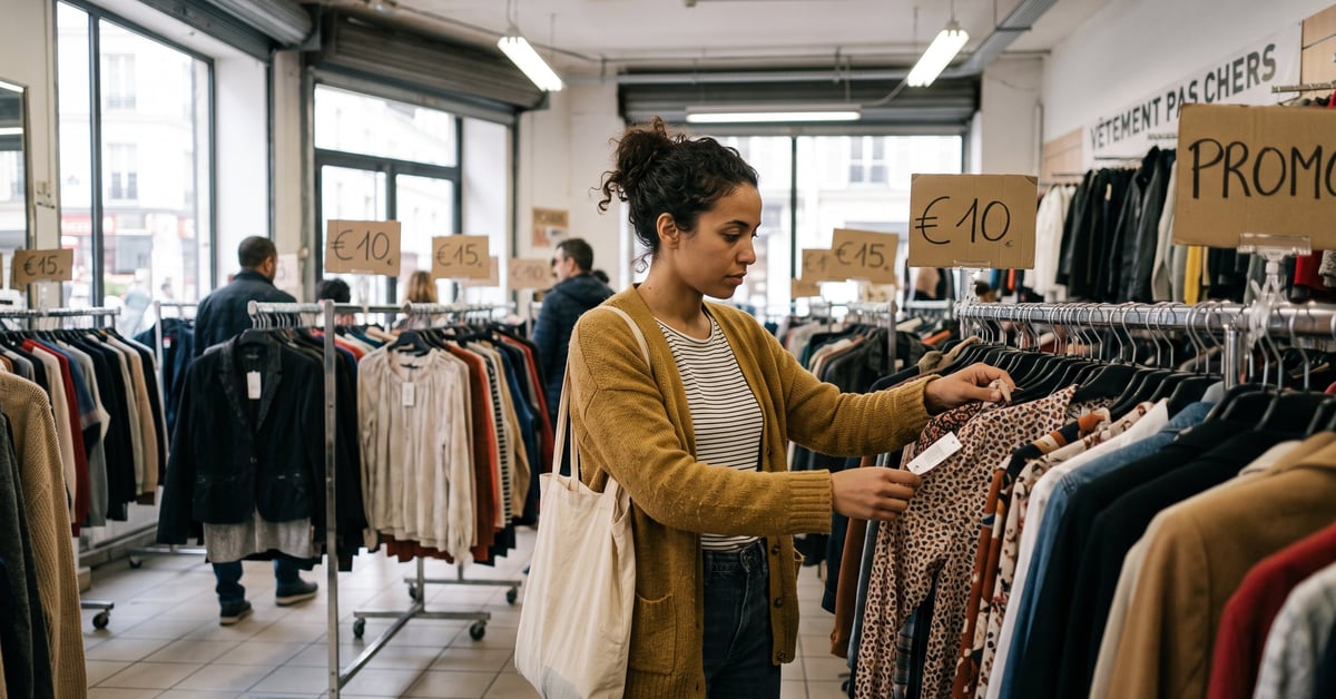 Femme élégante en tenue tendance et abordable, vêtements pas cher femme style moderne